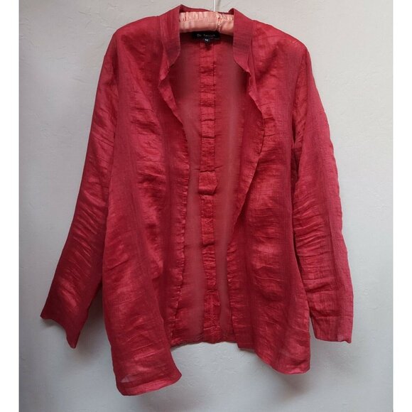 De Taille Womens 2-Piece Sleeveless Blouse With Long Sleeves Top Size Medium Red - Picture 1 of 12